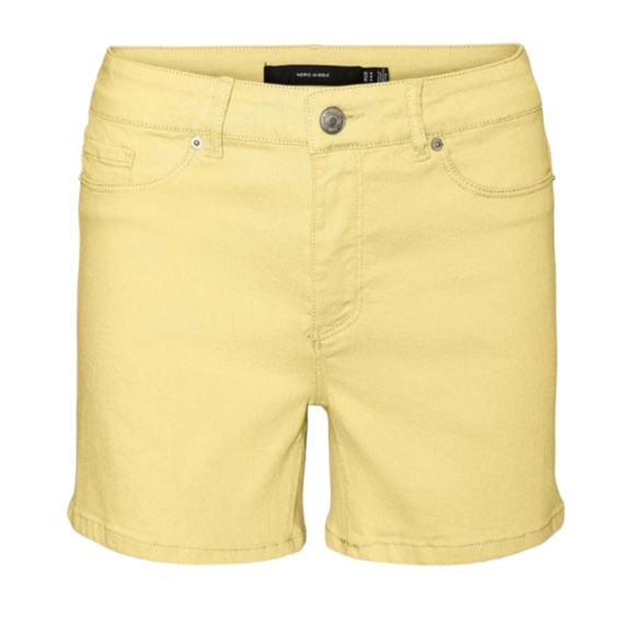 Vero Moda Women's Size XL Hot Seven  Mid-Rise Denim Shorts in Yellow - Picture 4 of 10